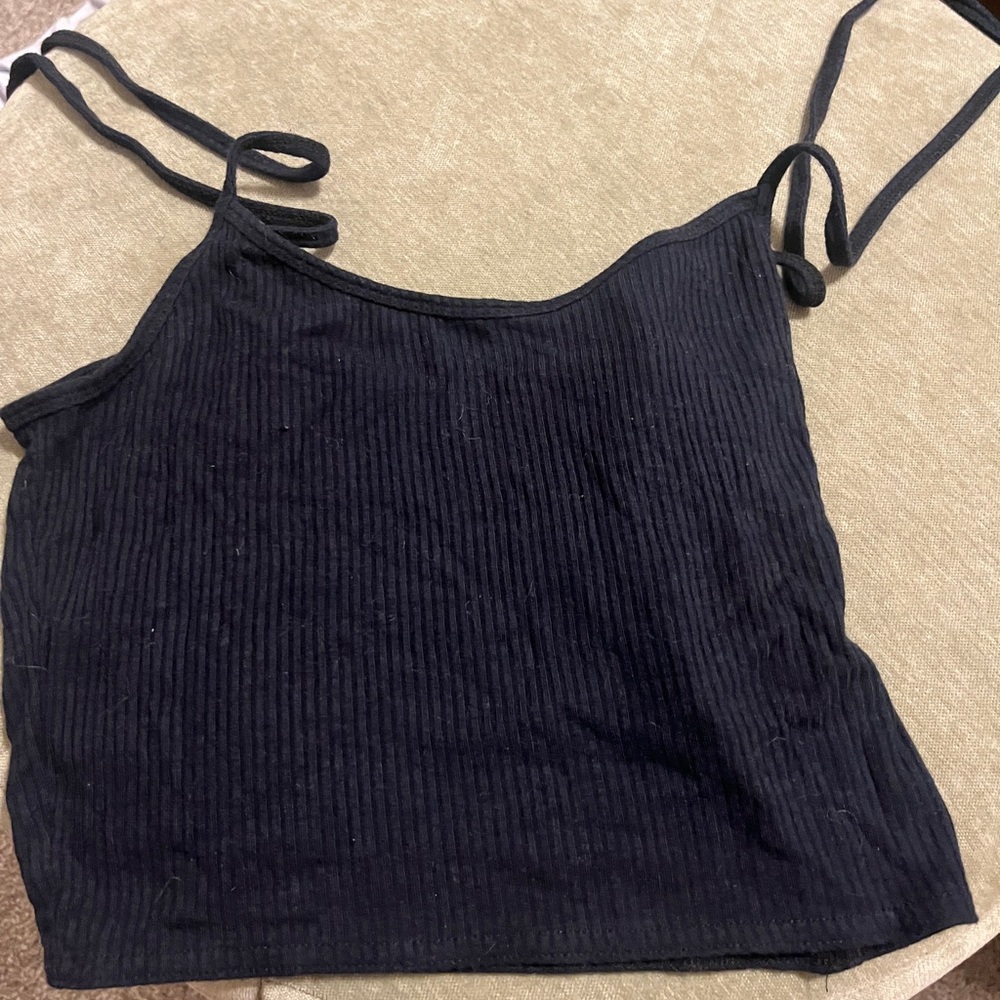 Black Ribbed Women's Top